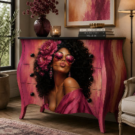 Papel De Seda Retrato de mujer glamour floral rosa