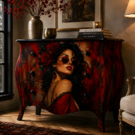 Papel De Seda Retrato de mujer glamour rojo negro