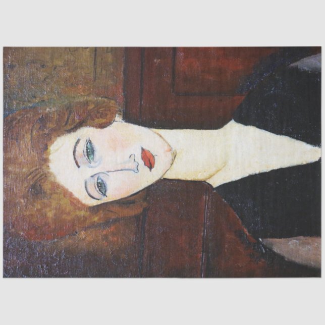 Papel De Seda Retrato de mujer, Modigliani (Anverso)
