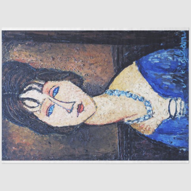 Papel De Seda Retrato de mujer, Modigliani (Anverso)