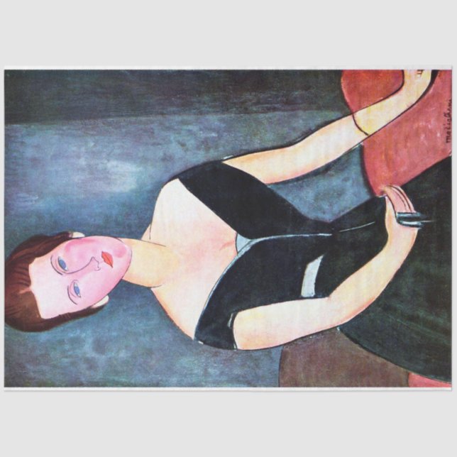 Papel De Seda Retrato de mujer, Modigliani (Anverso)