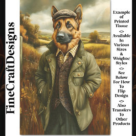 Papel De Seda Retrato de pastor alemán, desenlace horizontal CG9