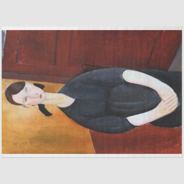 Papel De Seda Retrato de Paulette Jourdain, Modigliani (Anverso)