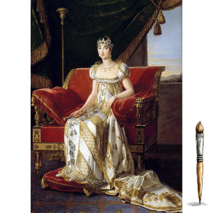 Papel De Seda Retrato de Paulina Bonaparte, princesa Borghese  