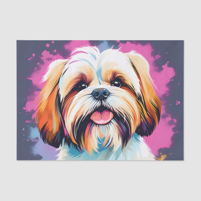 Papel De Seda Retrato de perro chiita zu (Anverso)