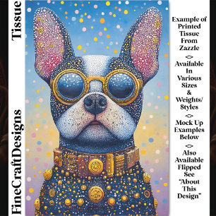 Papel De Seda Retrato de perro colorido, desenlace de puntillism
