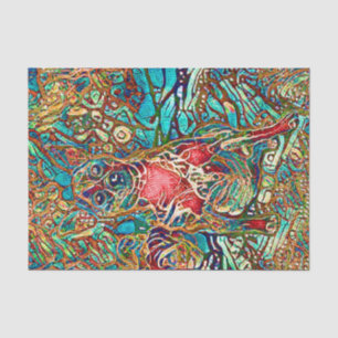 Papel De Seda Retrato de perro sicodélico de arte chihuahua