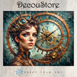 Papel De Seda Retrato de relojero steampunk en decoupage