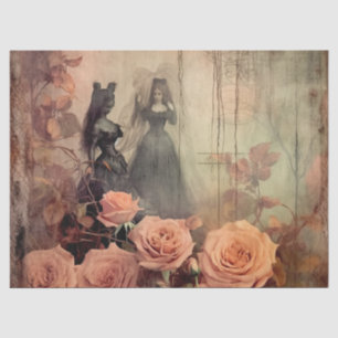 Papel De Seda Retrato de rosa victoriana gótica oscura