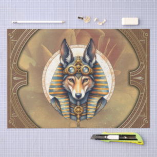 Papel De Seda Retrato de Steampunk Anubis Fox
