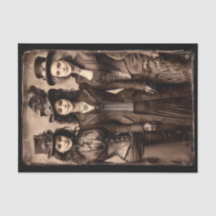Retrato de tres mujeres Steampunk DX6L Decoupage
