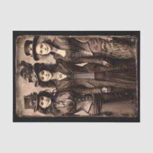 Papel De Seda Retrato de tres mujeres Steampunk DX6L Decoupage
