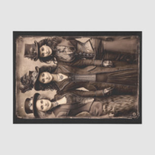 Papel De Seda Retrato de tres mujeres Steampunk DX6R Decoupage
