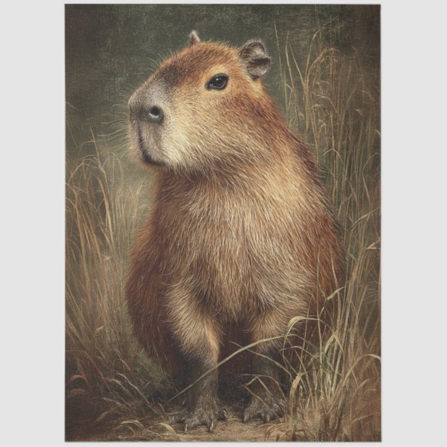 Papel De Seda Retrato de un capibara (Anverso)