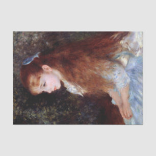 Papel De Seda Retrato de un Chica con cinta azul, renoir