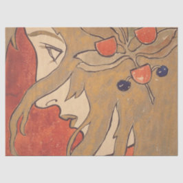 Papel De Seda Retrato de un Chica en rojo (por Koloman Moser)