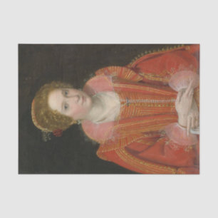 Papel De Seda Retrato de una dama, medio cuerpo por Ottavio Leon