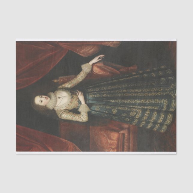 Papel De Seda Retrato de una dama por Robert Peake (Anverso)