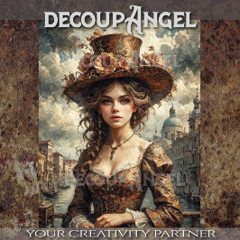 Papel De Seda Retrato de una mujer en Venecia - Decoupage -