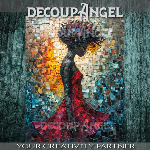 Papel De Seda Retrato de una mujer negra en arte mosaico -Desnud