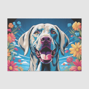 Papel De Seda Retrato de Weimaraner Energetic