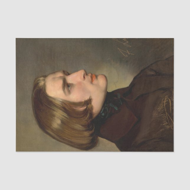 Papel De Seda Retrato del compositor Franz Liszt, 1838 (Anverso)