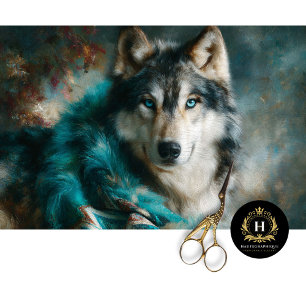 Papel De Seda Retrato del lobo gris azulado del glaciar