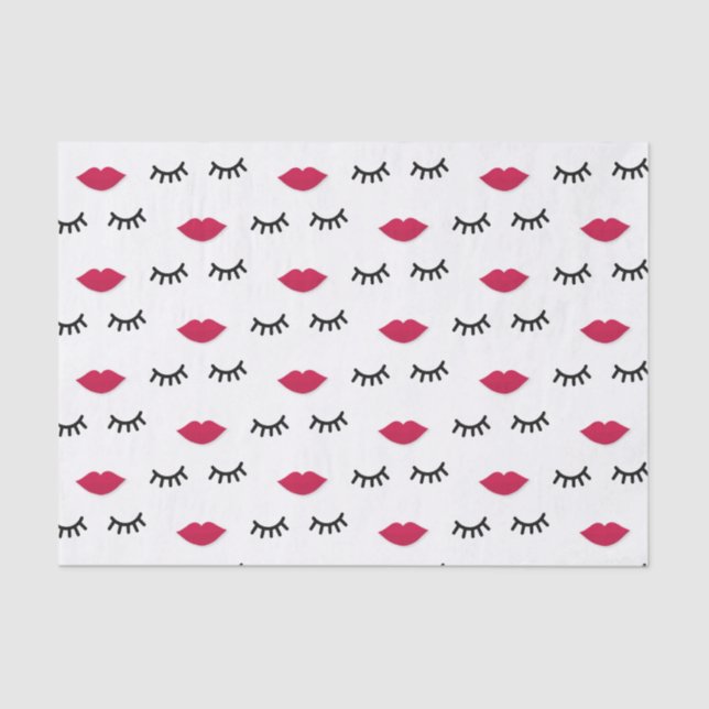 Papel De Seda Retrato dulce del chica del latigazo y del labio (Anverso)