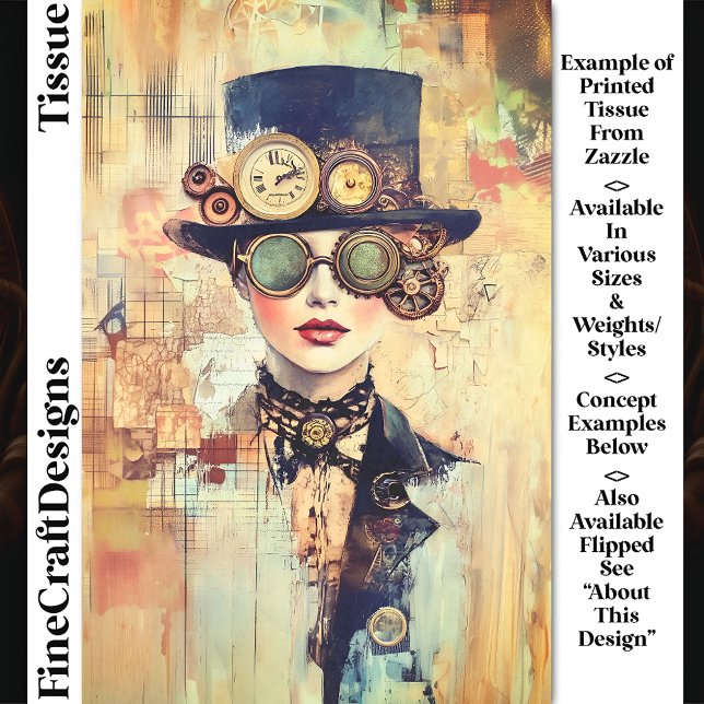 Papel De Seda Retrato en collage de mujer steampunk DJ9RF decoup (Subido por el creador)