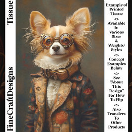 Papel De Seda Retrato extravagante y divertido del perro Papillo