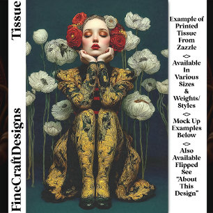 Papel De Seda Retrato femenino estilo Art Nouveau Decoupage