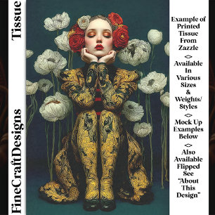 Papel De Seda Retrato femenino estilo Art Nouveau Decoupage DQ3L