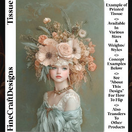 Papel De Seda Retrato floral de Shabby Chic, desenlace CN1 de Pe