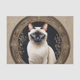 Papel De Seda Retrato gato siamés elegante