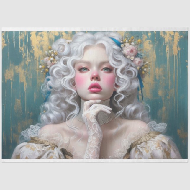 Papel De Seda Retrato Gothic Victorian Beauty Femme Decoupage (Anverso)