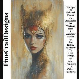 Papel De Seda Retrato, Headdress de oro, desconexión de los labi