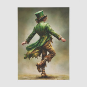 Papel De Seda Retrato Irlandés del Duende Bailarín Decoupage FD6