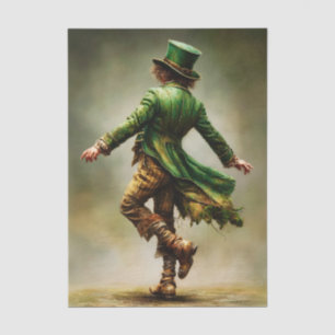 Papel De Seda Retrato Irlandés del Duende Bailarín FD6L Decoupag