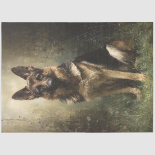 Papel De Seda Retrato majestuoso alemán de Shepard posando (Anverso)