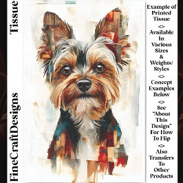 Papel De Seda Retrato moderno abstracto de perro Yorkie DA8 Deco