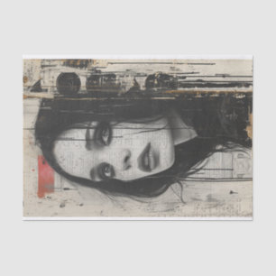 Papel De Seda Retrato monocromático de estilo ondulado