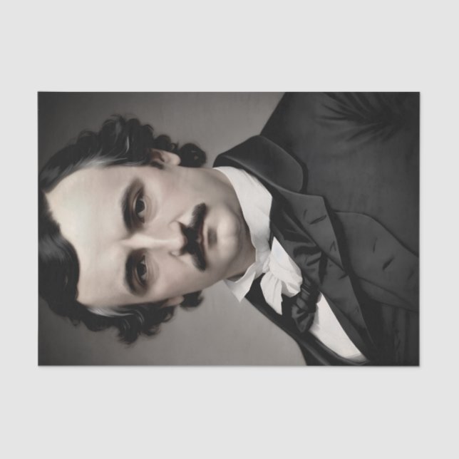 Papel De Seda Retrato original de Edgar Allan Poe (Anverso)