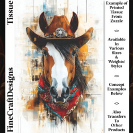 Papel De Seda Retrato rústico de caballo vaquero occidental DE2 