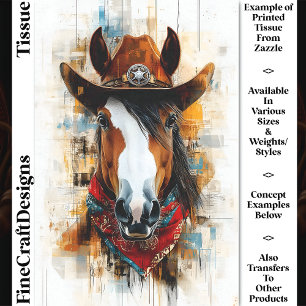 Papel De Seda Retrato rústico de caballo vaquero occidental DE2 