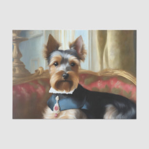 Papel De Seda Retrato Terrier de Yorkshire Elegante