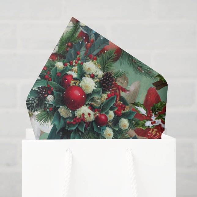 Papel De Seda Retrato Victoriano de Navidad (Bolsa de regalo)