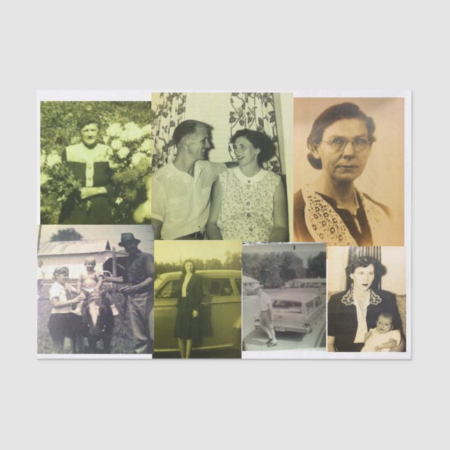 Papel De Seda retratos de la familia de los años 60 de los años (Anverso)