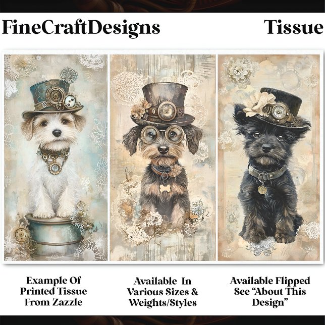 Papel De Seda Retratos de pequeños perros lindos Steampunk DK9L  (Subido por el creador)