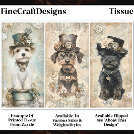 Papel De Seda Retratos de perro pequeño y pequeño de Steampunk D