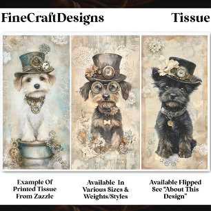 Papel De Seda Retratos de perro pequeño y pequeño de Steampunk D
